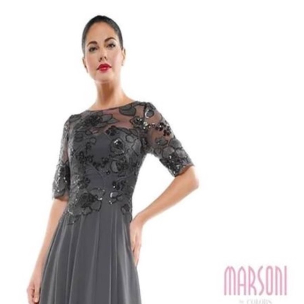 MARSONI MOTHER OF THE BRIDE DRESS size 20 (runs small) Charcoal M286 NWT